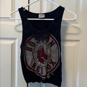 Majestic Women's Navy Boston Red Sox Tank Top Cut off crop top